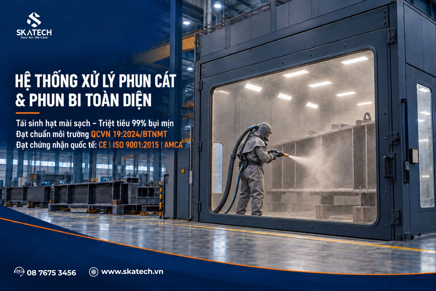 xử lý bụi buồng phun cát