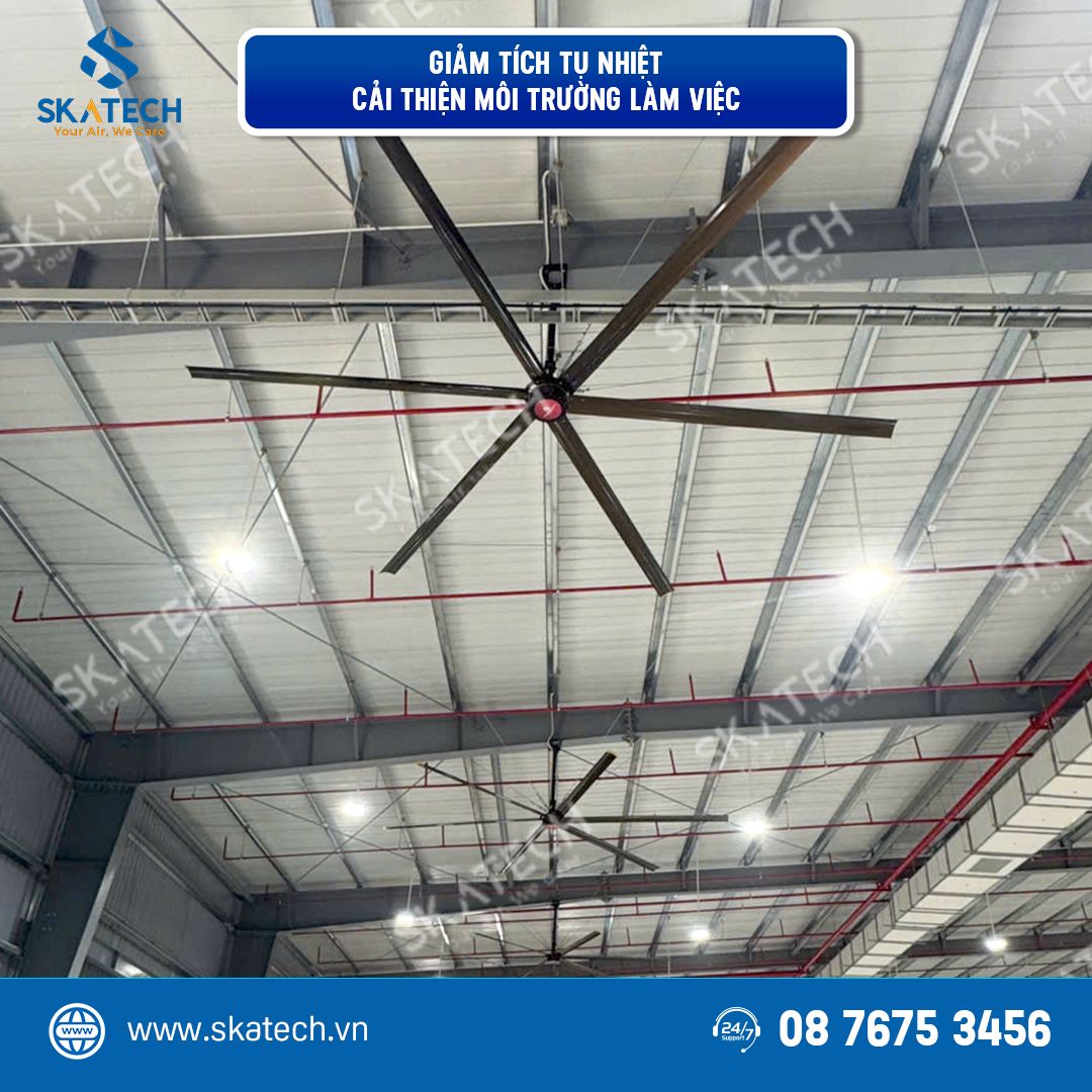 ĐÁNH BAY KHÍ NÓNG TÙ ĐỌNG VỚI QUẠT TRẦN SẢI CÁNH DÀI