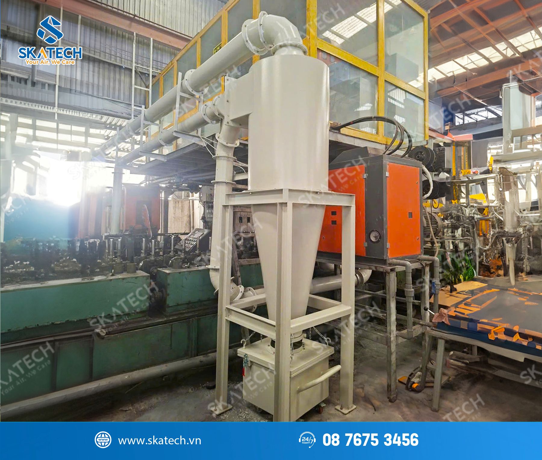 xử lý bụi trong quá trình làm ống thép mạ kẽm