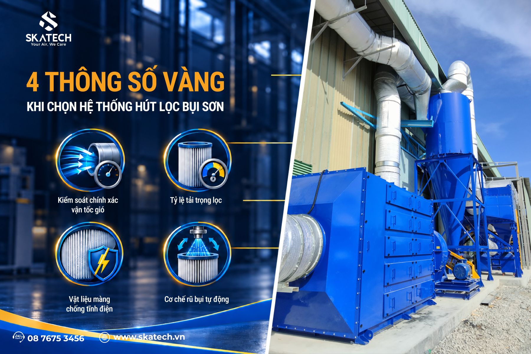xử lý bụi sơn tĩnh điện