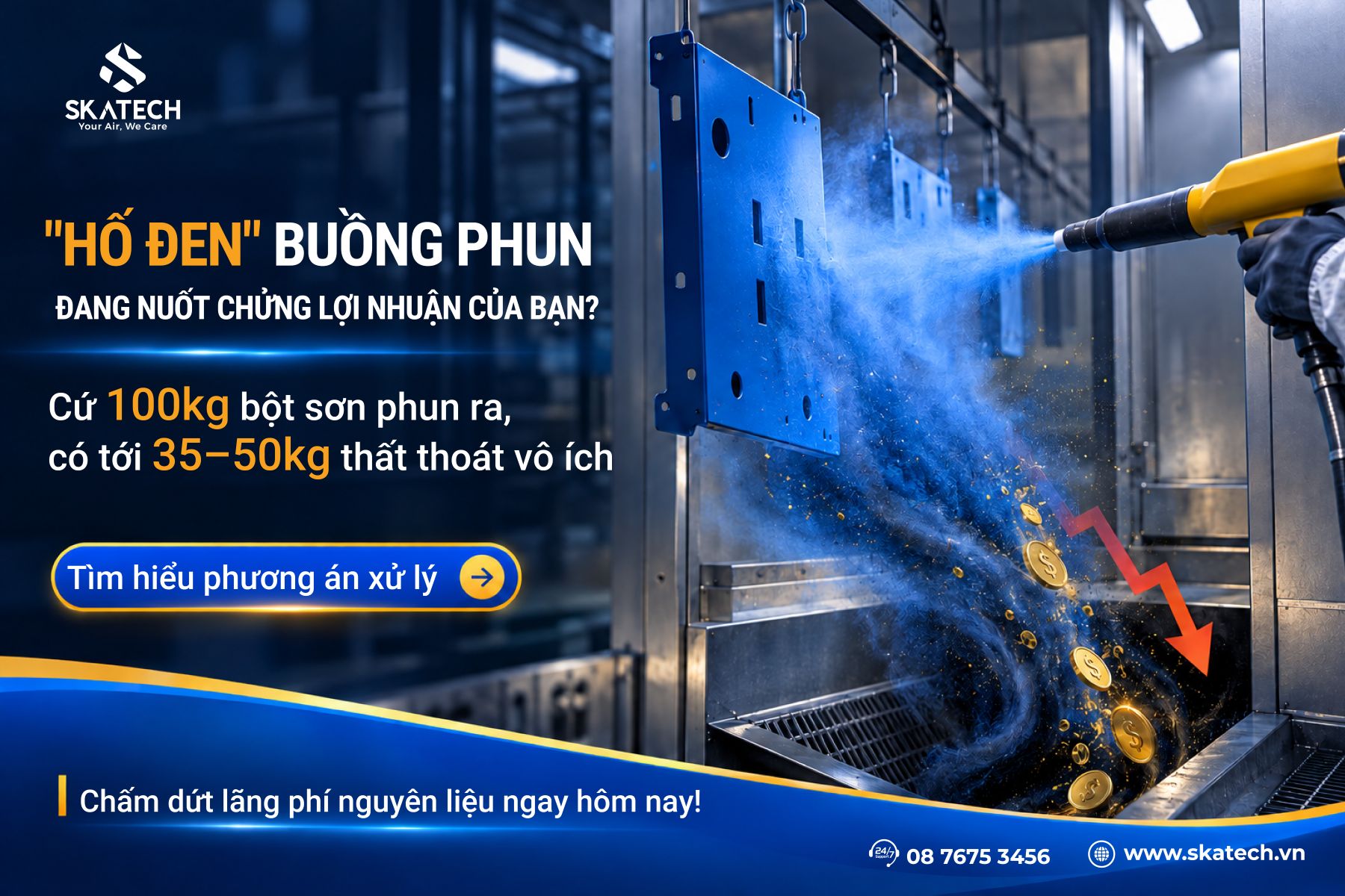 xử lý bụi sơn tĩnh điện