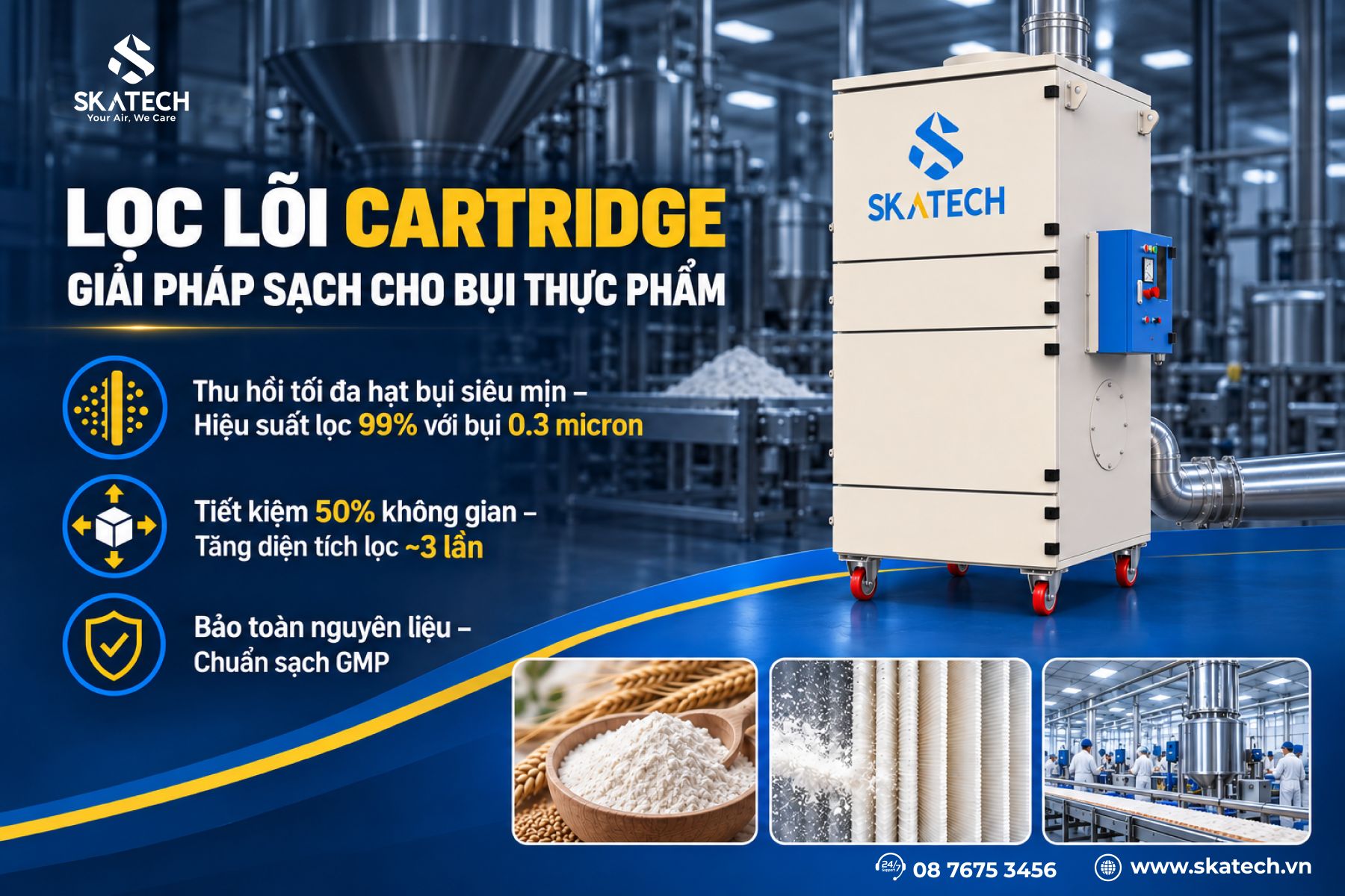 Xử lý bụi thực phẩm trong các nhà máy chế biến
