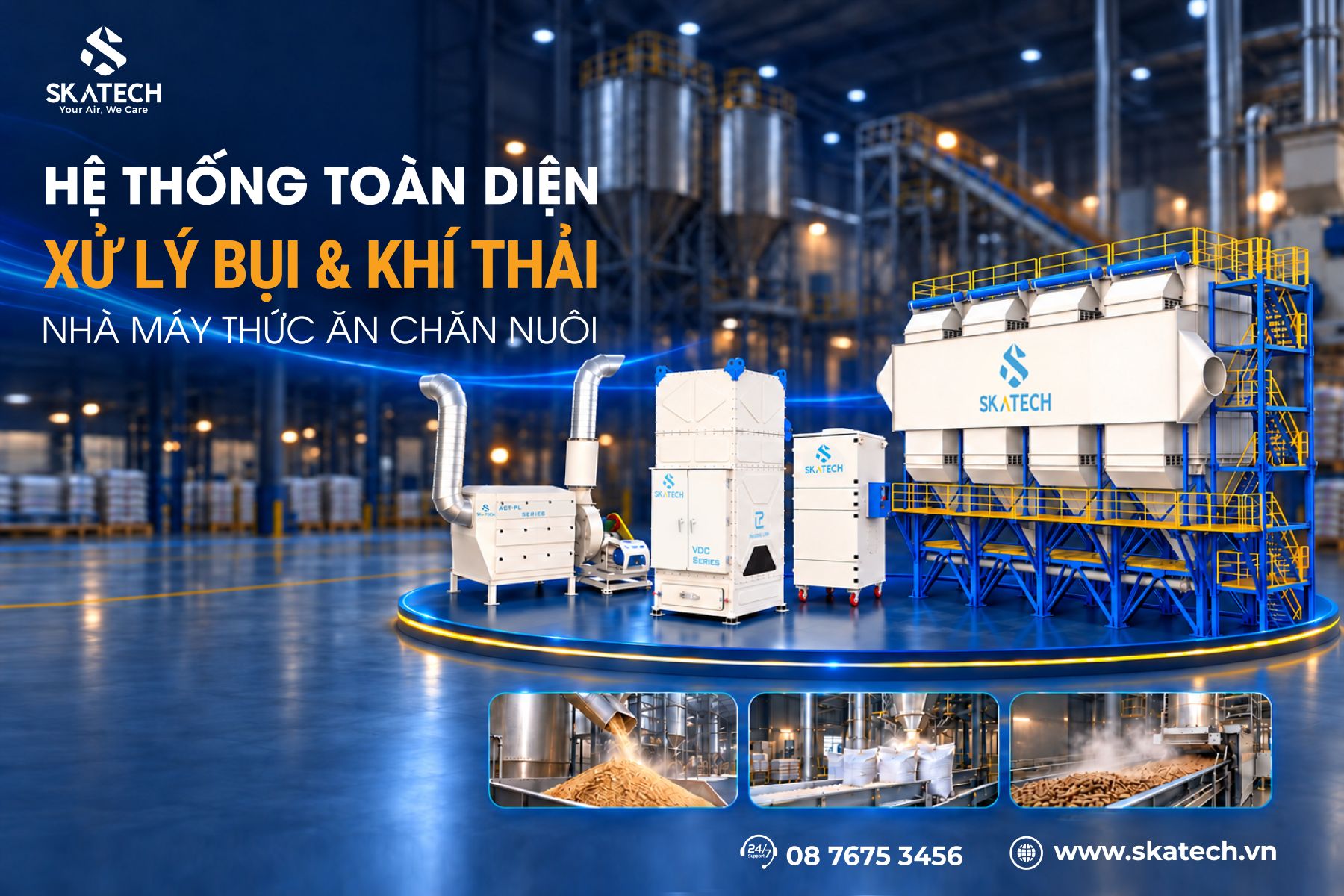 xử lý bụi nhà máy sản xuất thức ăn chăn nuôi