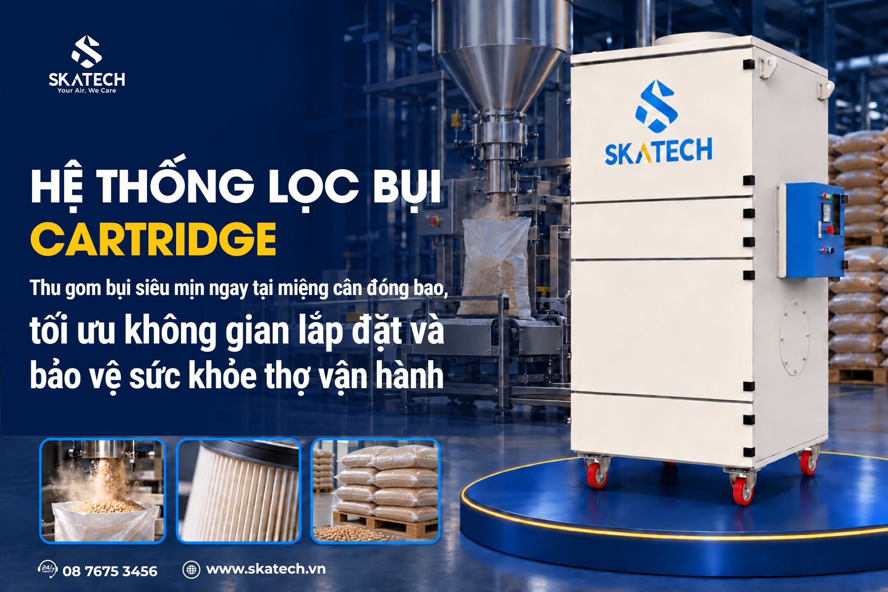 xử lý bụi nhà máy sản xuất thức ăn chăn nuôi